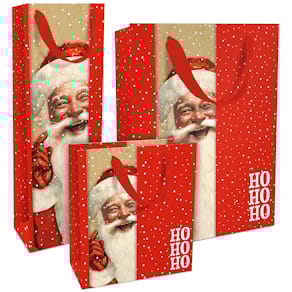 Geschenktragetasche Happy Santa, Weihnachten