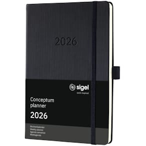 Buchkalender Sigel Conceptum 2026, A5, schwarz