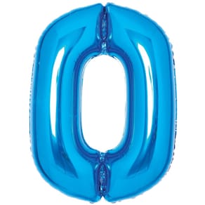 Folienballon Zahl 0, blau