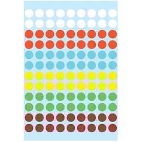 Vielzweck-Etiketten HERMA, Ø 8 mm, 6 Farben sortiert