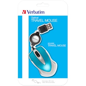 VERBATIM Go Mini Optical Travel Mouse Caribbean Blue