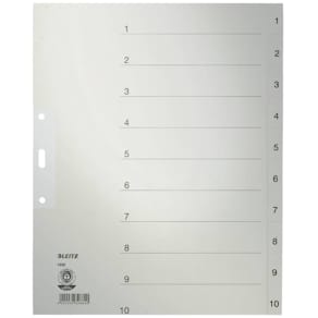 Register Leitz, A4, 1-10, grau