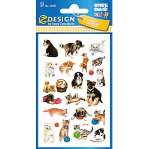 Schmucketikett Avery Zweckform Creative, Hunde und Katzen, bunt, 