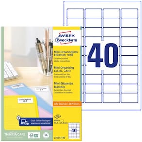 Etikett AVERY mini laser 45,7x25,4(4000)
