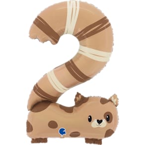 Folienballon GRABO Katze Zahl 2, braun, 89 cm