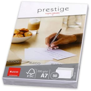 Briefkarte Elco Prestige, A7, weiß