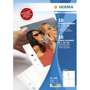 Foto-Sichthülle HERMA Fotophan, 9 x 13 cm hoch, weiß