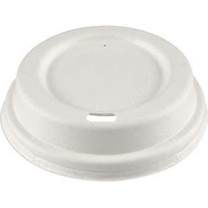 Låg t/kaffebæger, Papir + PE, hvid 8 oz Bagasse, karton a 1000