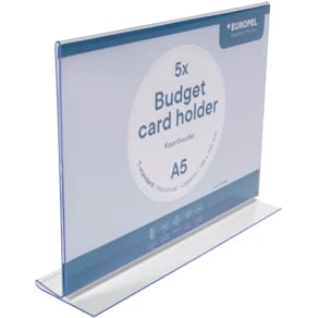 Folderhouder Europel Budget, T-voet, A5 liggend, pak van 5 stuks