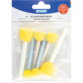 Schwammpinsel STYLEX, 6er Set, Ø 15/20/25 mm