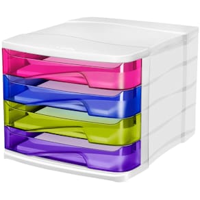 Schubladenbox CEP Ellypse 394HM, 4 Schubladen, 5-farbig sortiert