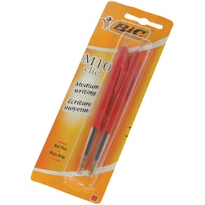 Balpen Bic M10 Clic, op blister, medium punt, rood