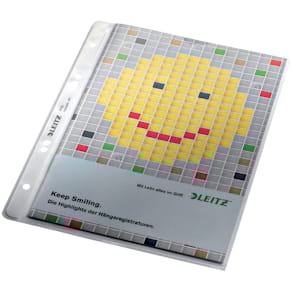 Prospekthülle Leitz Extrastark, A5, genarbt, transparent, 4-fach