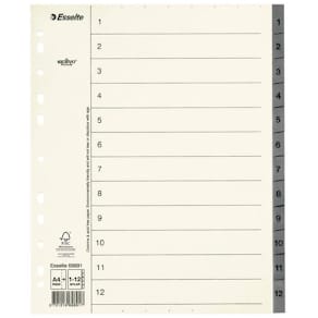 Pappregister Servo System A4+ 1-12 grå