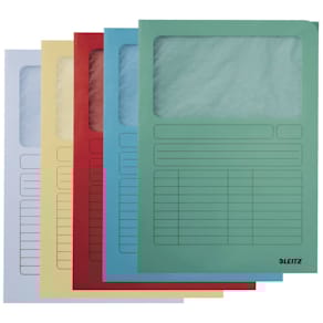 Sichtmappe Leitz, A4, sortiert, 160 g/qm Karton, 100 Stück