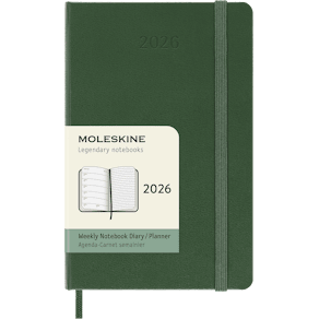 Classic Hard 12M Week Note Pocket Myrtle Green 2026