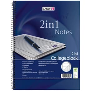Collegeblock LANDRE Duo, A4+, 80 Blatt, sortiert