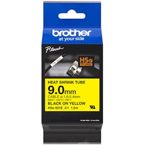 Labeltape Brother sort på gul, 1 rulle