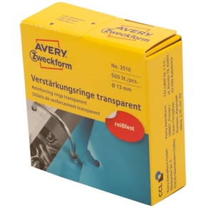Verstärkungsringe Avery Zweckform, Ø 13 mm, transparent, 500 St.