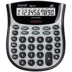Tischrechner Rebell Ergo 10, schwarz/silber