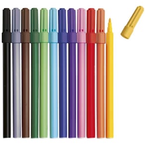 Fiberpenna, 12 färger