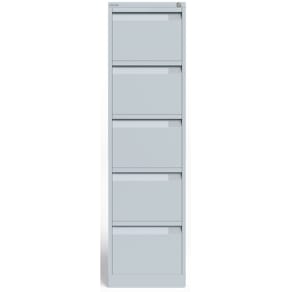 Hängeregistraturschrank Bisley, 5 Schubladen, hellgrau