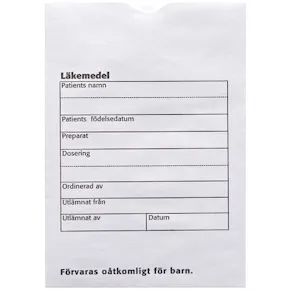 Läkemedelspåse med tryck 100/fp
