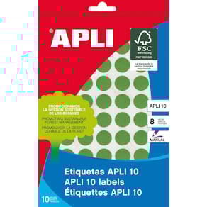 Etiketten Apli rond, etui, geassorteerde kleuren, Ø19 mm