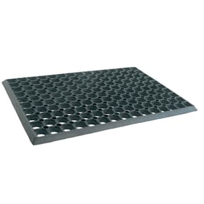 Dørmåtte Clean udendørs ringmåtte i gummi, sort 40x60 cm, 16 mm