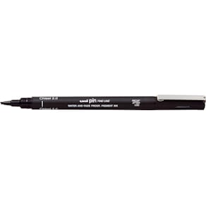Fineliner Uni-ball Pin, schuine punt, 2,0 mm, zwart
