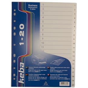 Plastregister KEBA A4 PP 1-20