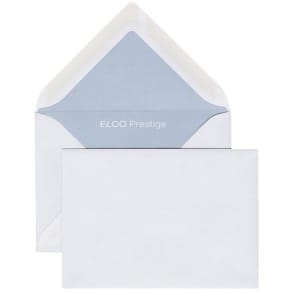Briefumschlag Elco Prestige, C7, gummiert, weiß