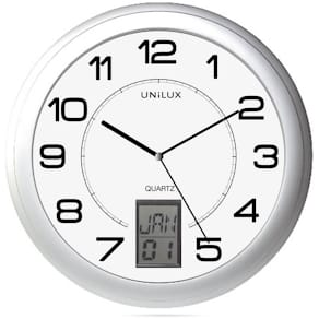 Wanduhr UNILUX Funk, Ø30,5 cm, silber