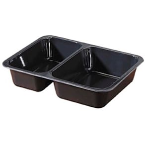 Plastbakke Duni 2-rums 1100 ml PET, sort, 300 stk