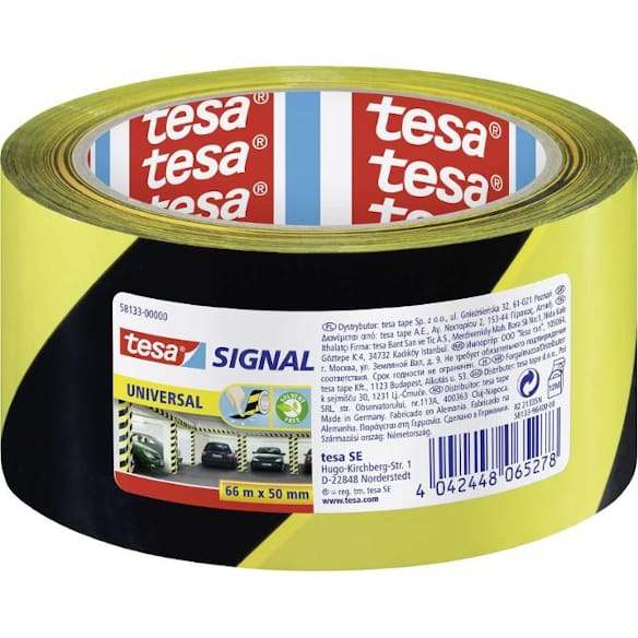 Varseltape TESA 58133 Gul/Sort 6st