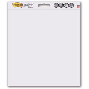 Flipoverpapir 3M Post-it selvklæbende, hvid, 635 x 762 mm, 559