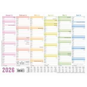 Tafelkalender HÄFFT Rainbow, A4 quer, 2026