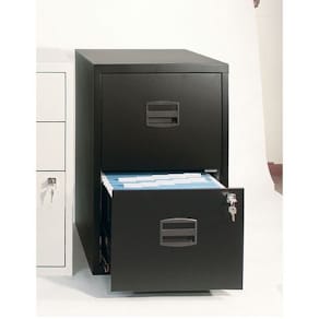 Hängmappsskåp Svart, 2 lådor, 413x672x400mm