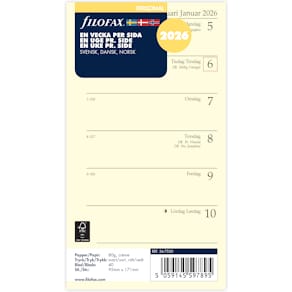 Dagbok Personal 2026 Vecka per Sida Svensk/Dansk/Norsk