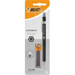 Vulpotlood Bic Criterium, zwart, 0,5 mm, blister 1+12 vullingen