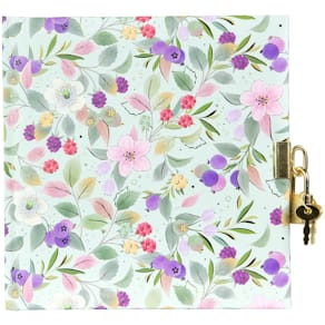 Tagebuch TURNOWSKY Blissful Blossom, mit Schloss, grün