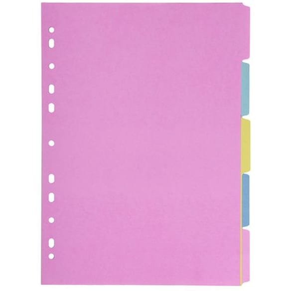 Skilleblad A4 5-delt 150g 4 farger