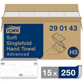Pappershandduk TORK Adv H3 2-l Soft vit 3750/fp