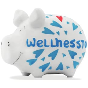 Spardose KCG Wellnesstag, Schwein, klein, weiß