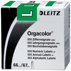 Buchstabensignal Leitz Orgacolor, L, dunkelgrün, 250 Stück