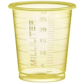 Medicinbägare Eco 30ml smal gul 90/fp