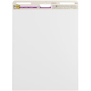 Flipoverblok Post-it 635x762 mm, hvid, 30 ark