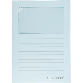 L-map Q-CONNECT met venster, 120 g/m², A4, pak van 100 stuks, FSC