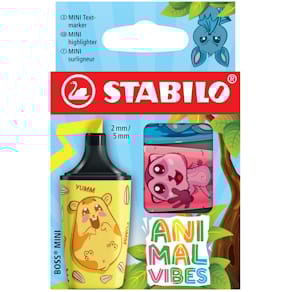 Textmarker STABILO BOSS MINI Animal Vibes, 3 St., sortiert