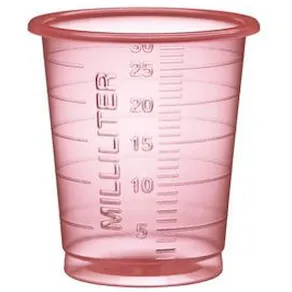 Medicinbägare Eco 30ml smal röd 90/fp